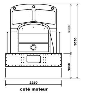 Locotracteur n°1 - Face (dessin J.P. Dumont)
