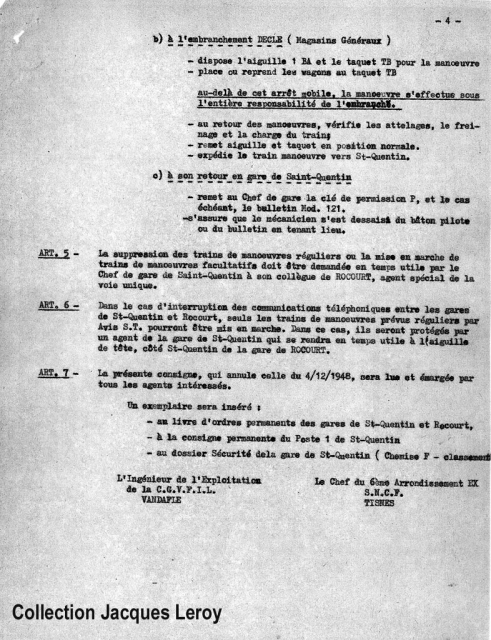 RÃ¨gles de desserte des Etablissements Decle (Magasins GÃ©nÃ©raux) - 1950
