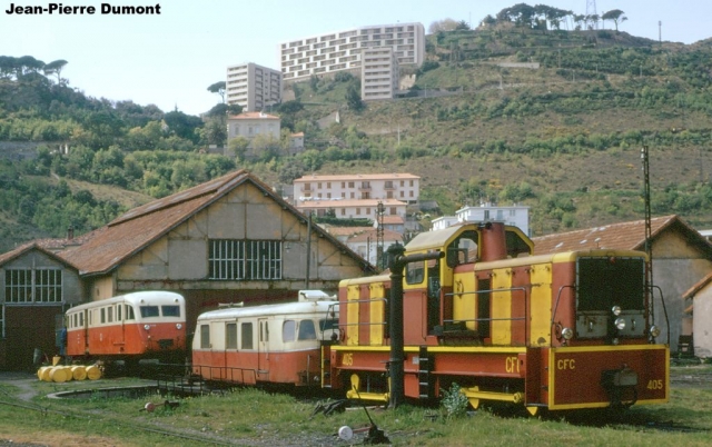 1973 - De Dion OC1 158, Billard A80D messageries 510 et locotracteur CFD 405


